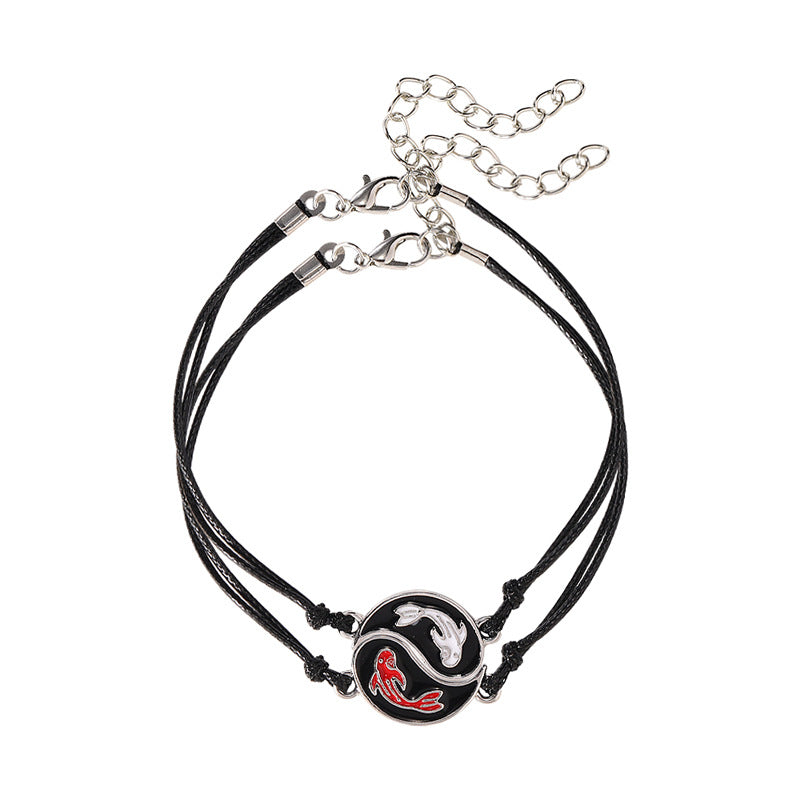 Eight Diagrams Fish Black White Splice Necklaces