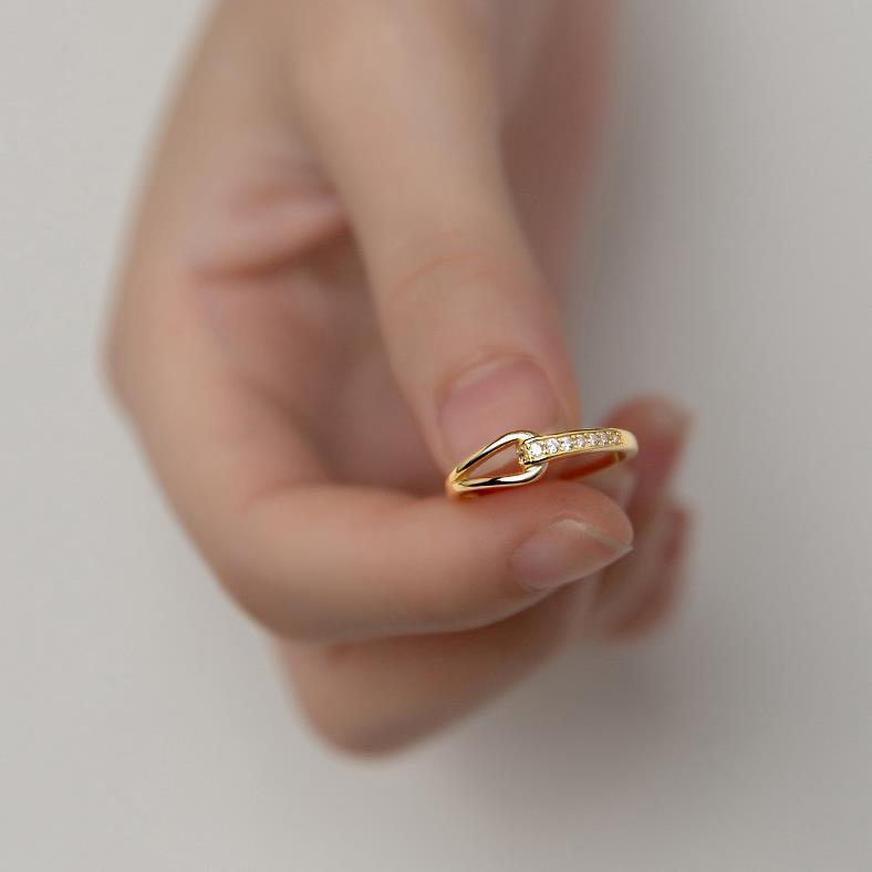 Rhinestone Intersection Open Female French Entry Rings