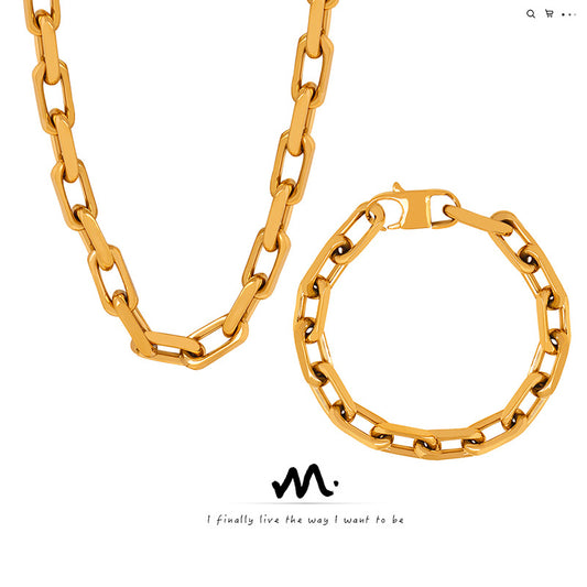 Women's & Men's Chain Trendy Versatile Personality Stainless Steel Bracelets