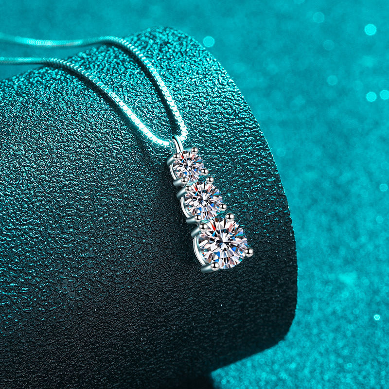 Gold Plated Sterling Sier Moissanite Clavicle Necklaces