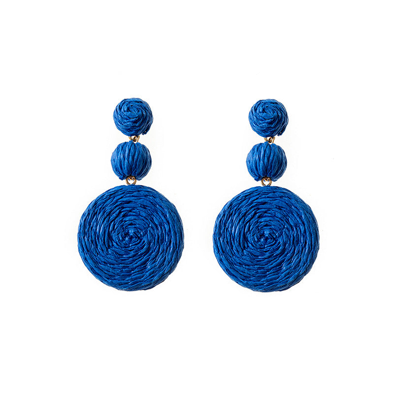 Women's Sense Klein Blue Gourd Hoop Beautiful Travel Earrings