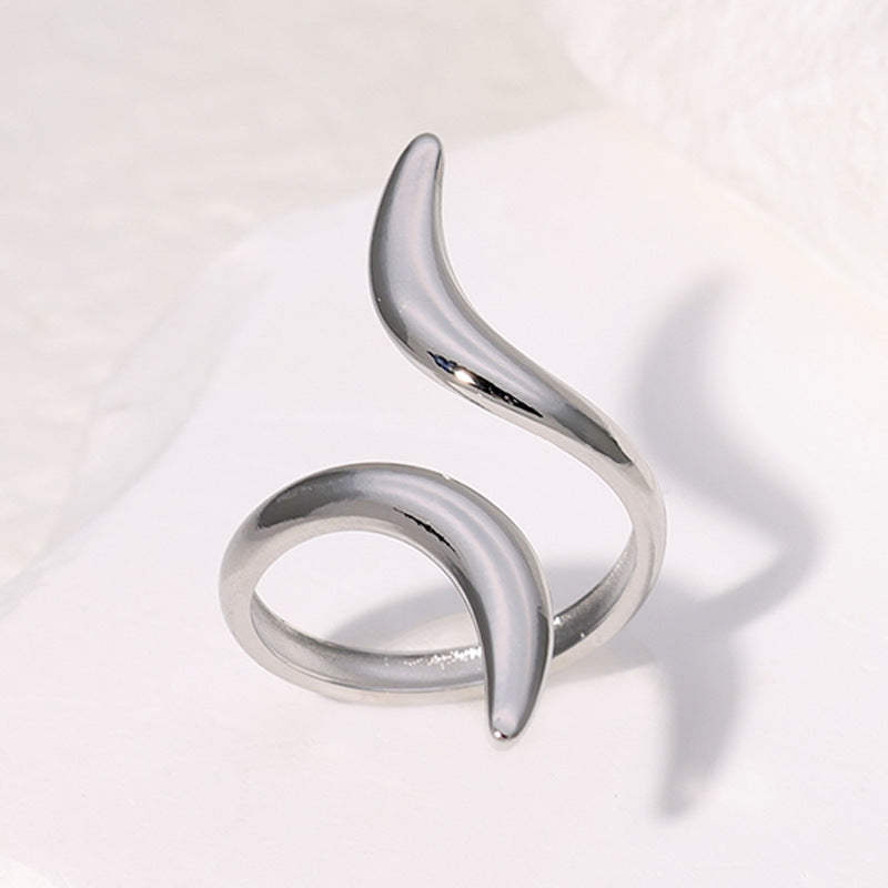 Stainless Steel Opening Adjustable Gold-plated Niche High-grade Rings