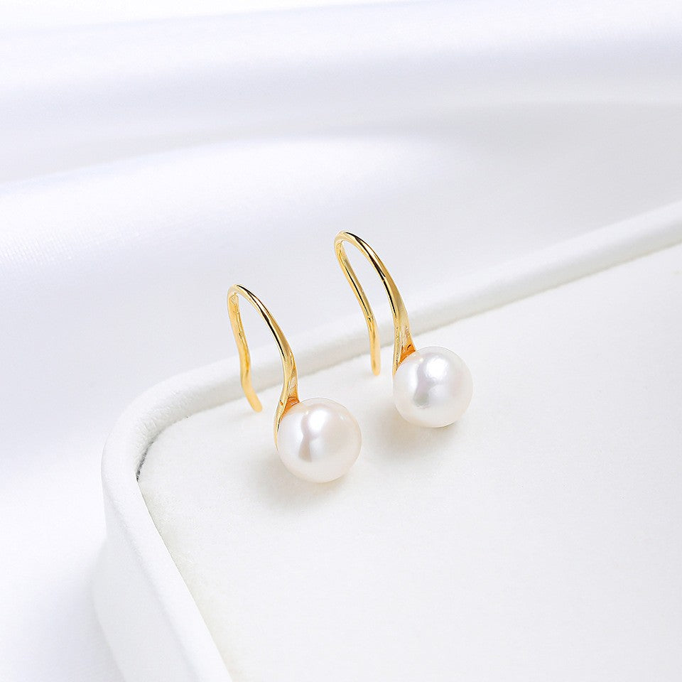 Women's Pearl Ear High-grade Square Simple Temperament Stud Earrings