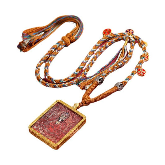 Master Portrait Tibetan Hand-woven Gods Of Wealth Cotton Necklaces