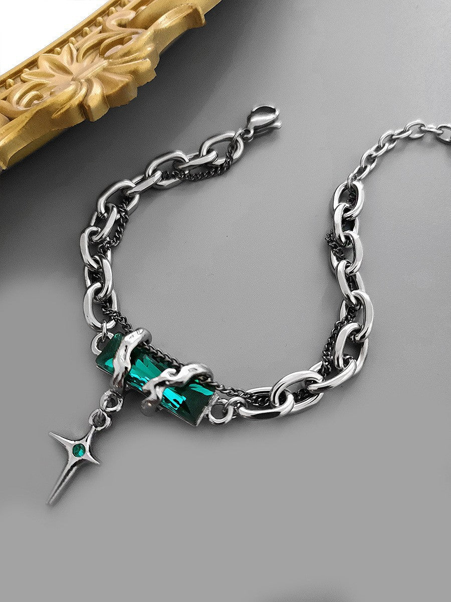 Men's Body Winding Diamond Titanium Steel No Fading High Bracelet
