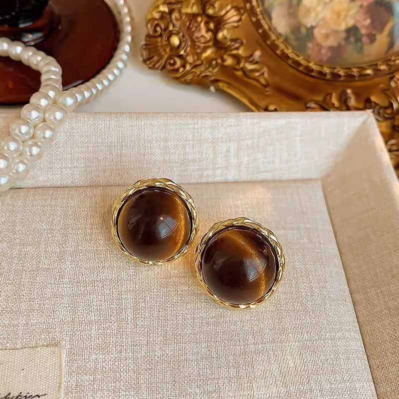 Women's Retro Early Autumn Amber Elegant High-grade Rings