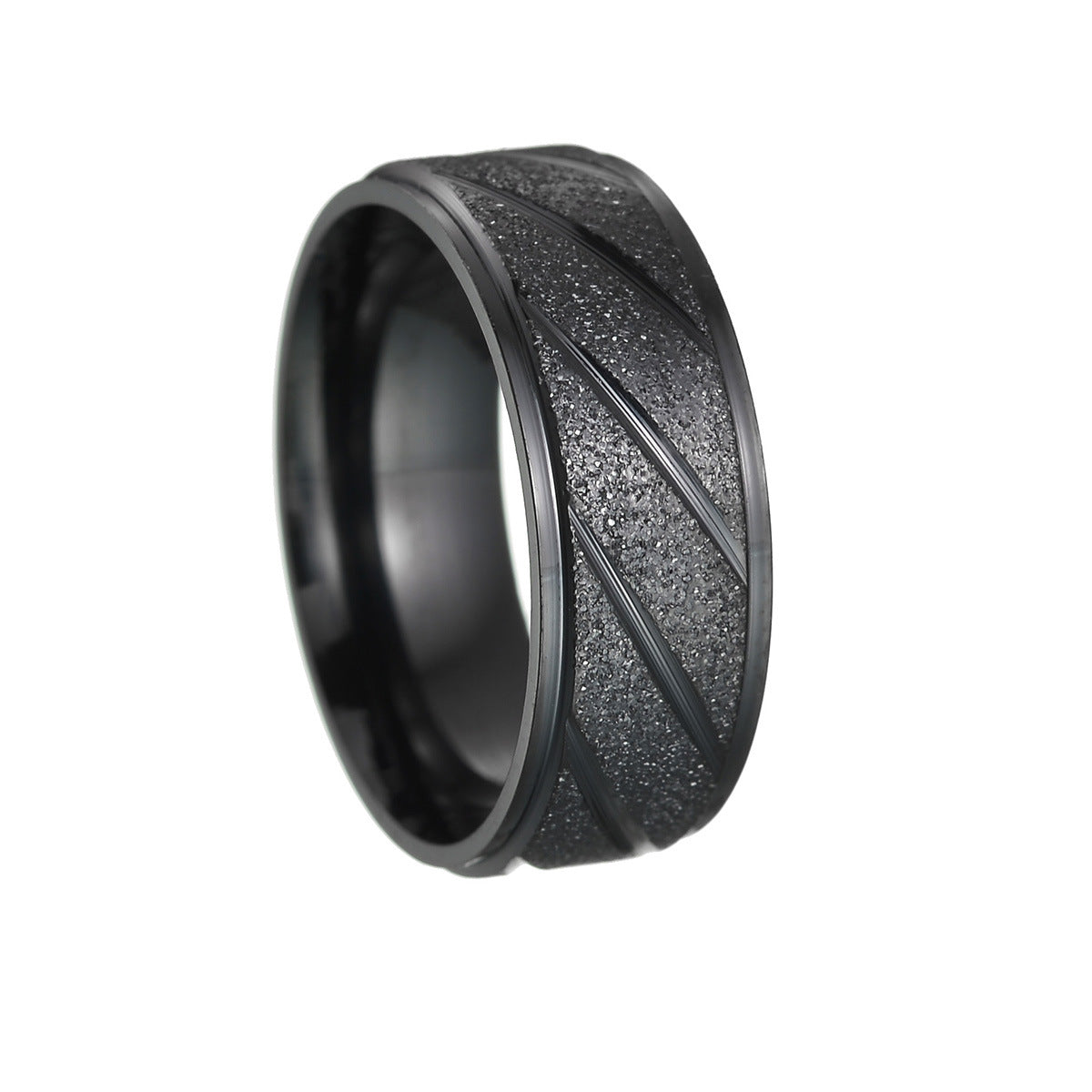 Men's Titanium Steel Ornament Outdoor Wedding Sand Rings