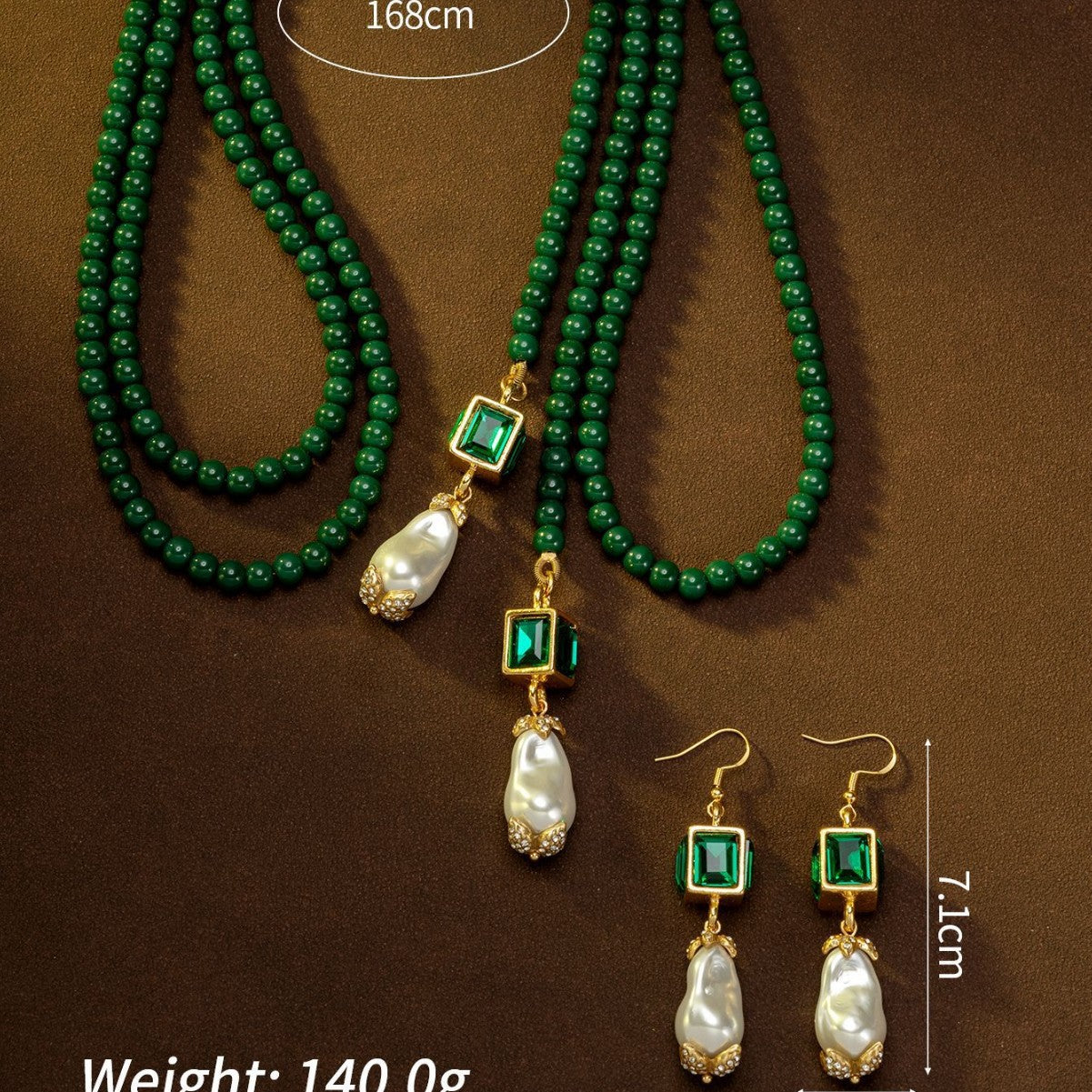 Emerald Square Sugar Sweater Chain Affordable Luxury Fashion High Sense Necklace