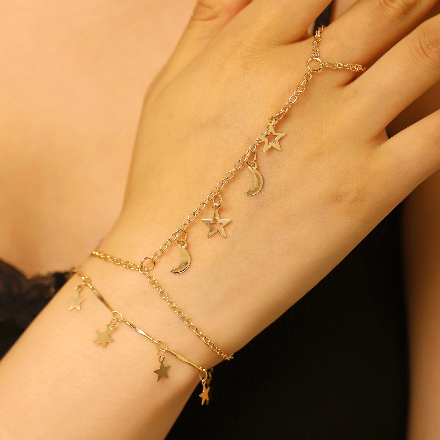 Butterfly Love Pearl Finger Hip Hop Exaggerated Bracelets