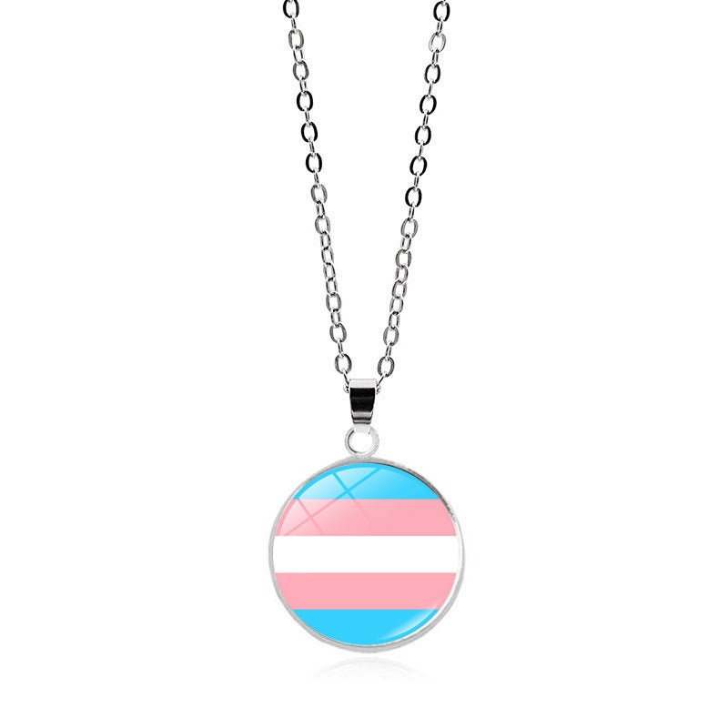 Rainbow Striped Love Female Versatile Gay Necklaces