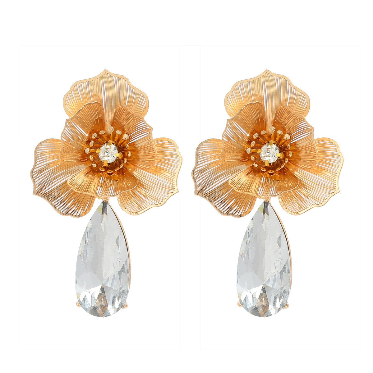 Women's Geometric Flower Cutout High-grade Fashionable Earrings