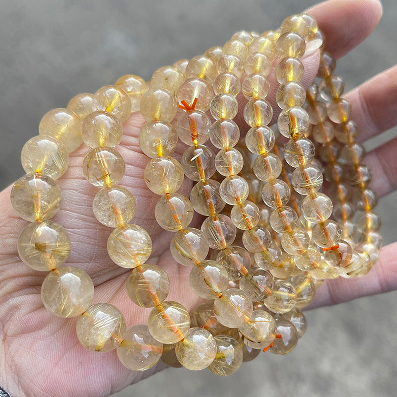 Jewelry Gold Rutilated Quartz Rutile Personality Single Bracelets