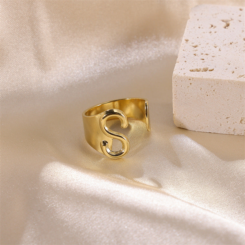 Letters Female Style Fashion Knuckle Personality Vintage Stainless Rings