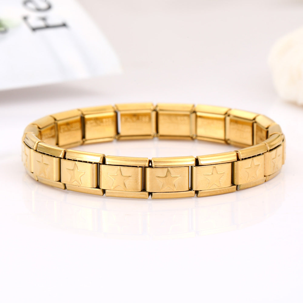 Stainless Steel Module Gold-plated Smiley Dolphin Bracelets