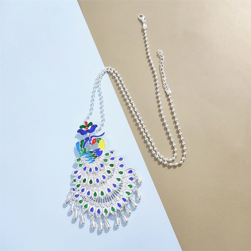 Ornament Long Sweater Chain Peacock Tourist Necklaces