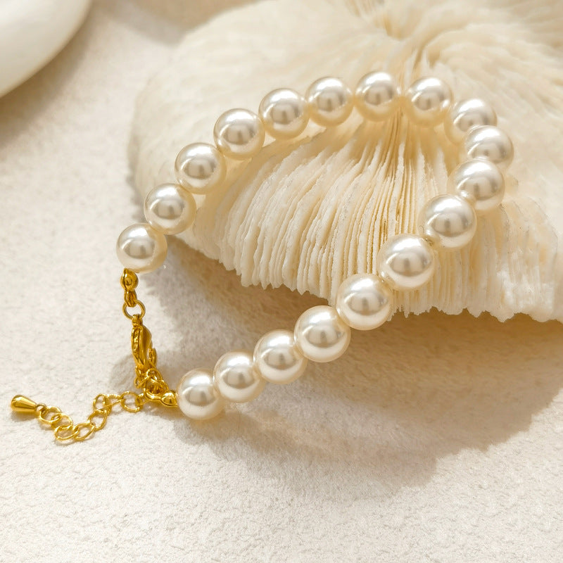 Style Classic Hepburn Imitation Highlight Perfect Circle Pearl Bracelets