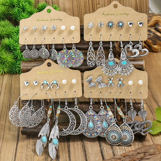 Ethnic Style Bohemian Eardrops Combination Drop-shaped Earrings