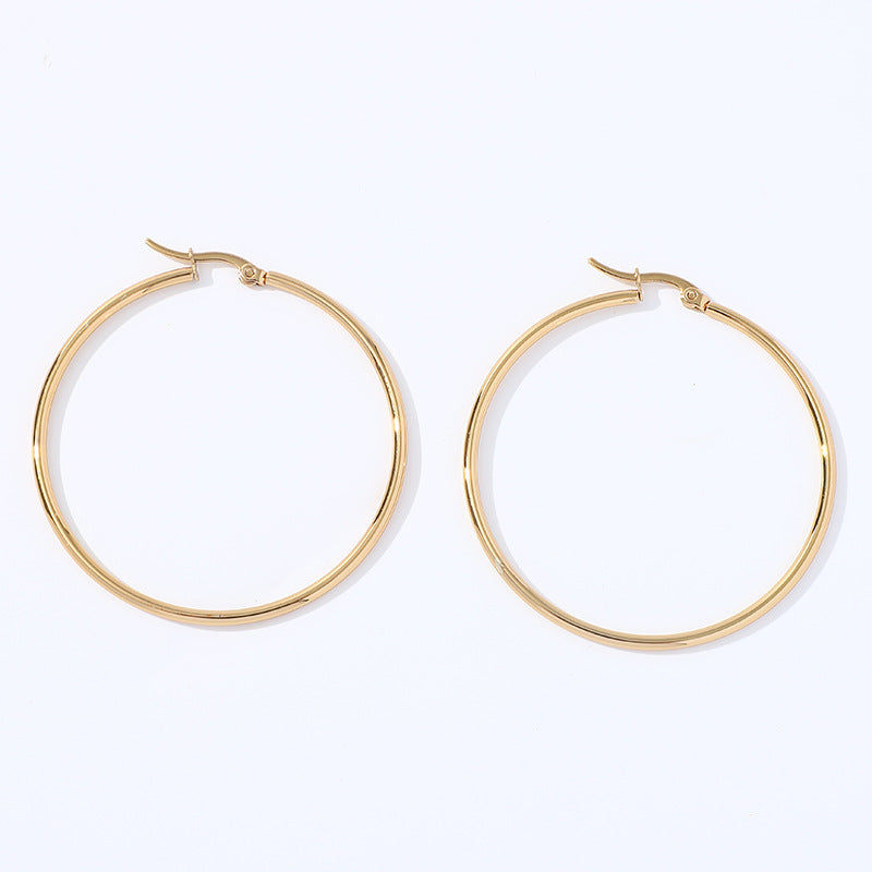 Exaggerated Stainless Steel Trend Golden Titanium Ear Clip Five-pointed Earrings