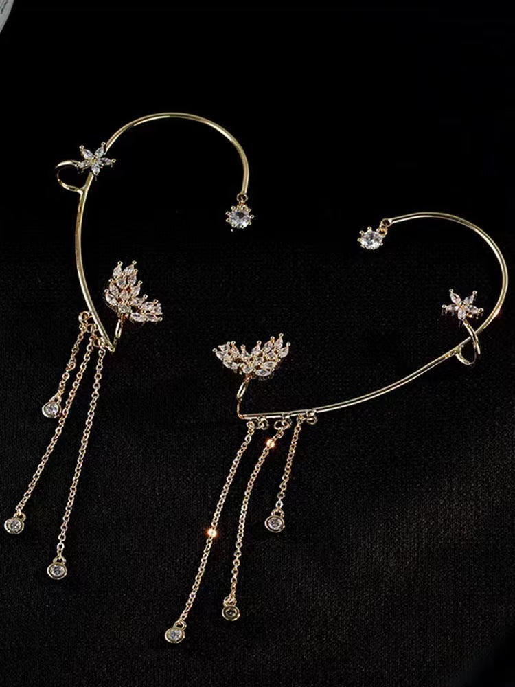 Ear Hook Clip One Without Pierced Senior Tassel Earrings