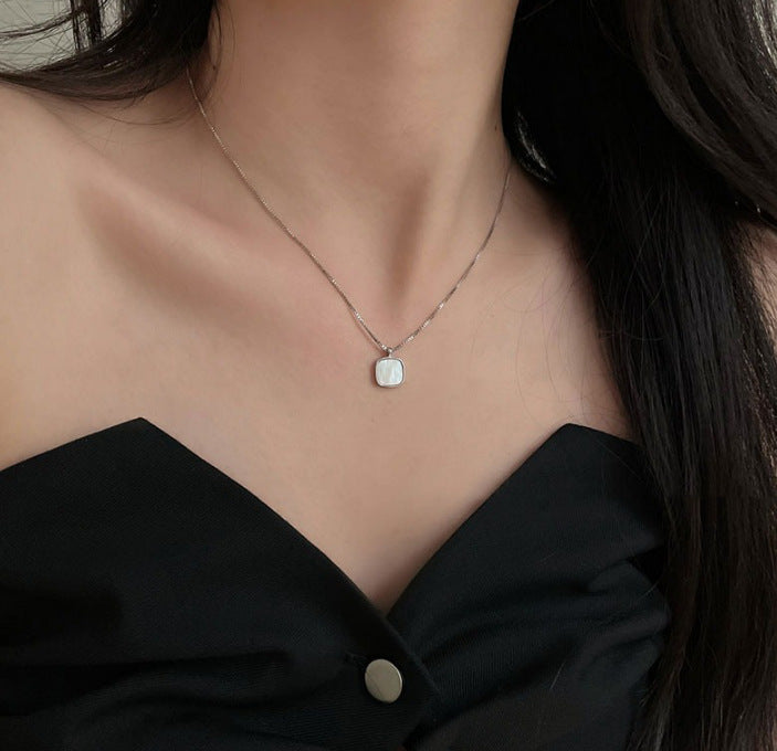 Square White Shell Fashion Trend Gentle Necklaces