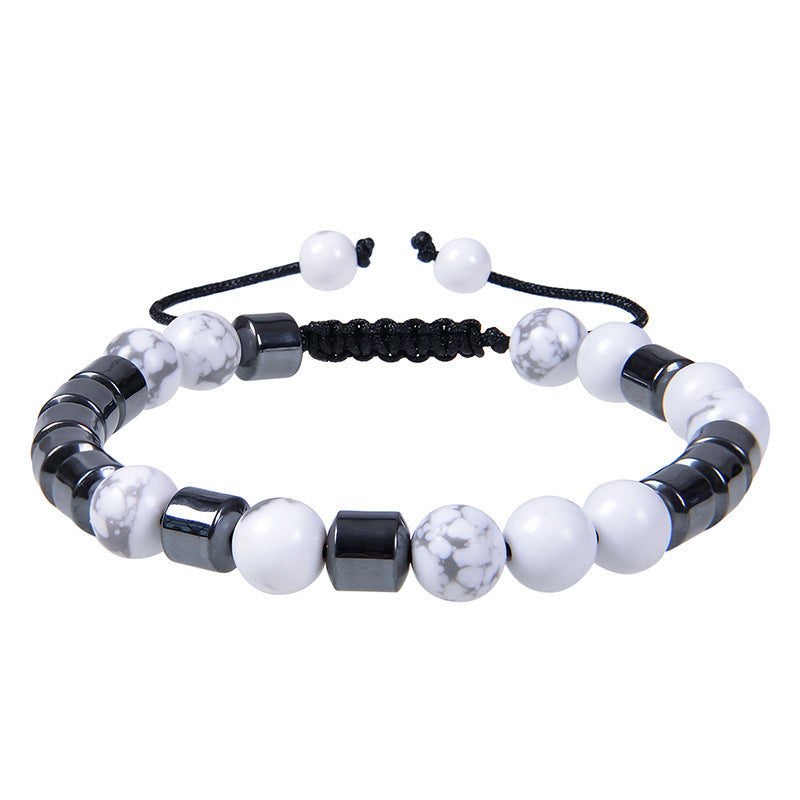 Women's & Men's Repair White-barked Pine Blue Tigereye Frosted Bracelets