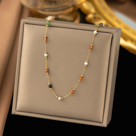 Anklet Mini Single Diamond Titanium Steel Lucky Necklaces