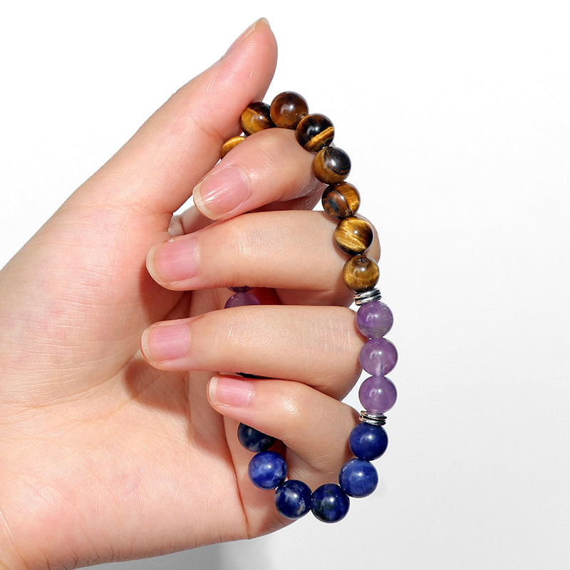 Hot Amethyst Blue Pattern Stone Yoga Bracelets