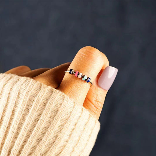 Lying Rotating Enamel Stainless Steel Colorful Rings