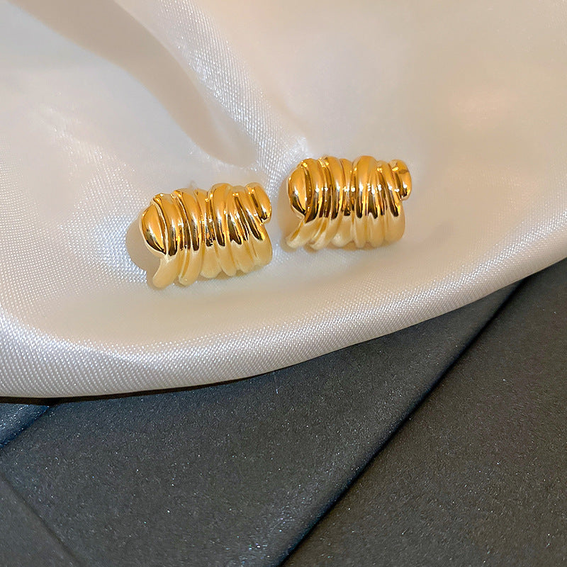 Women's Needle Shaped Metal Eardrop Design Fashion Earrings