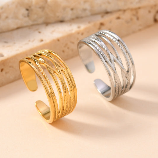 Stainless Steel Open Female Niche Personality Rings