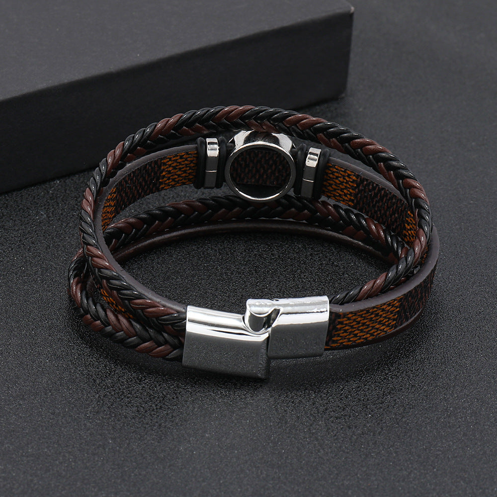 Men's Woven Leather String Punk Fashion Trend Bracelets