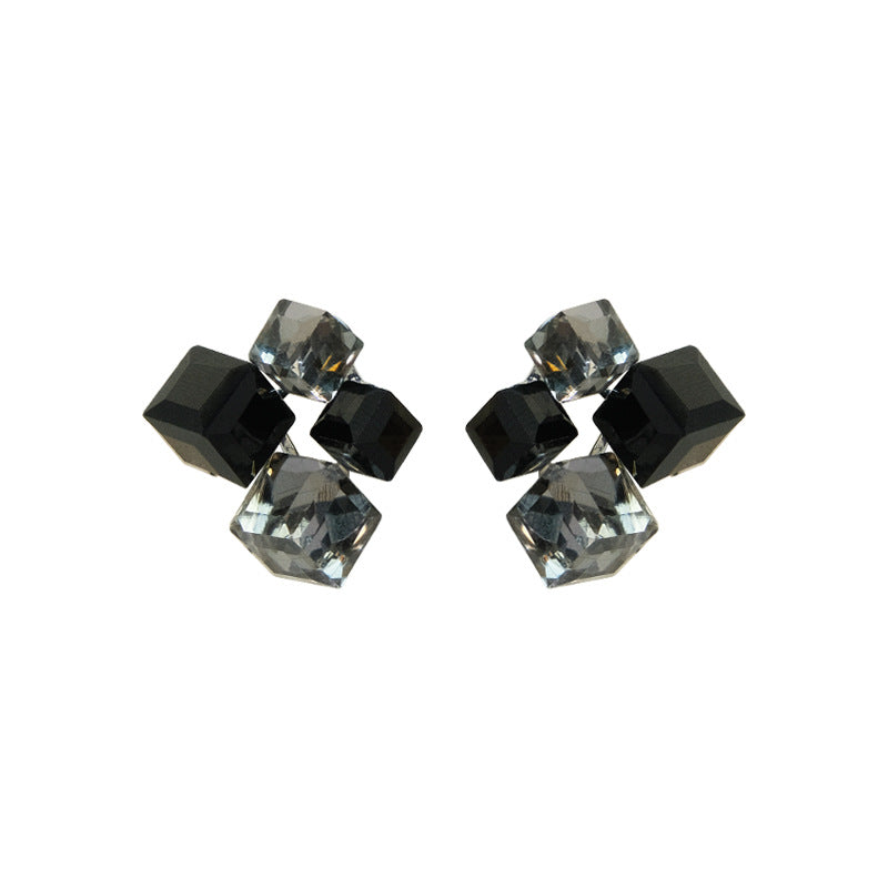 Ear Minority Fashion Three-dimensional Geometric Crystal Personality Design Earrings