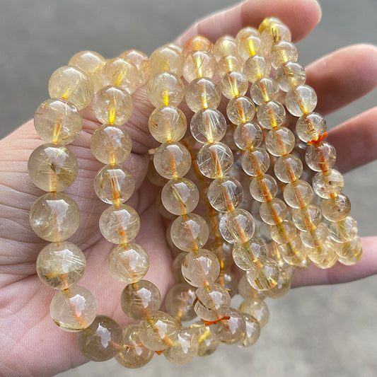 Jewelry Gold Rutilated Quartz Rutile Personality Single Bracelets