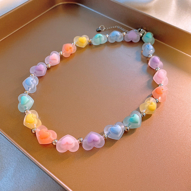 Dopamine Love Color Beaded Sweet Cute Candy Necklaces