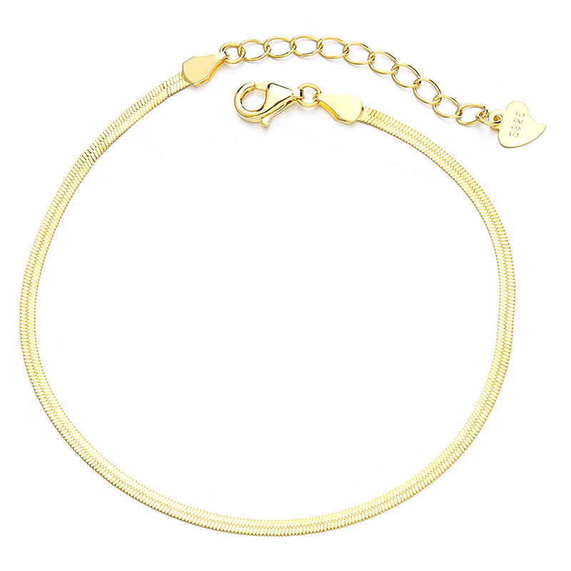 Women's Sier Flat Snake Bones Chain Minimalist Cold Elegant Bracelets