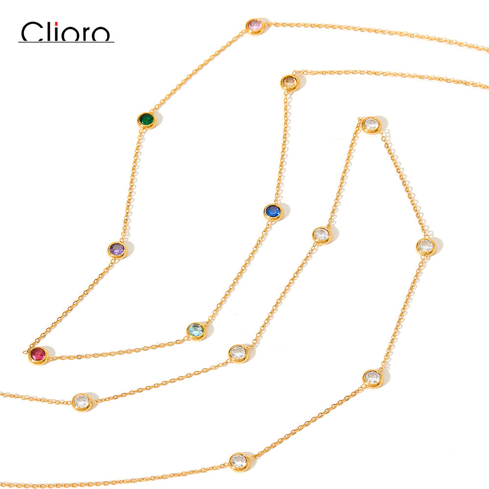 Women's Simple Elegant Mini Fine Series Zircon Necklaces