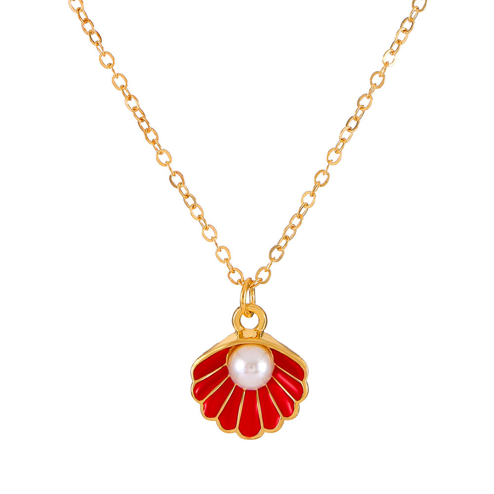 Shell Of Affordable Luxury Fashion Temperament Color Clavicle Chain Jewelry Set