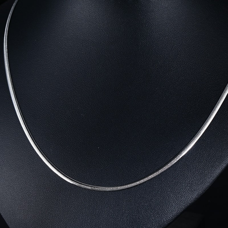 Women's Steel Snake Bone Twin Flat Blade Clavicle Necklaces