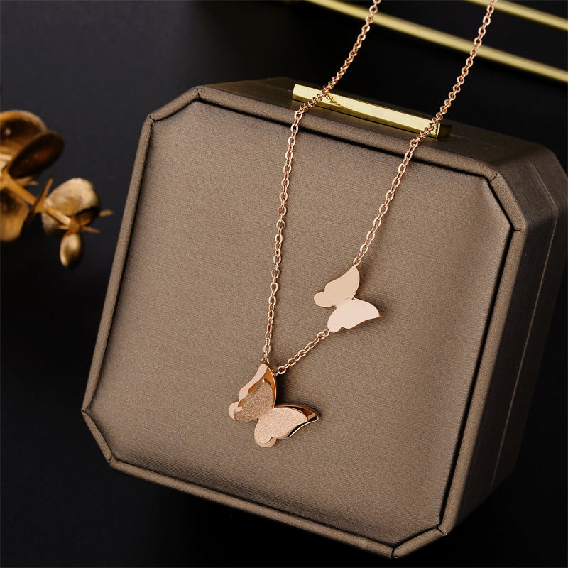 Steel Female Clavicle Chain Swan Clover Necklaces