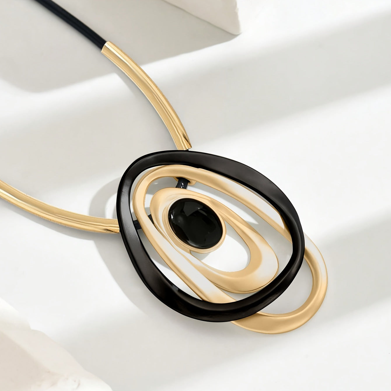 Round Cross Stitching Three-dimensional Oval Clavicle Pendants