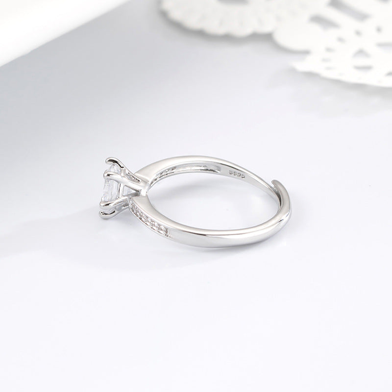 Women's Live Broadcast Fashion Moissanite Simulation Couple Wedding Ring