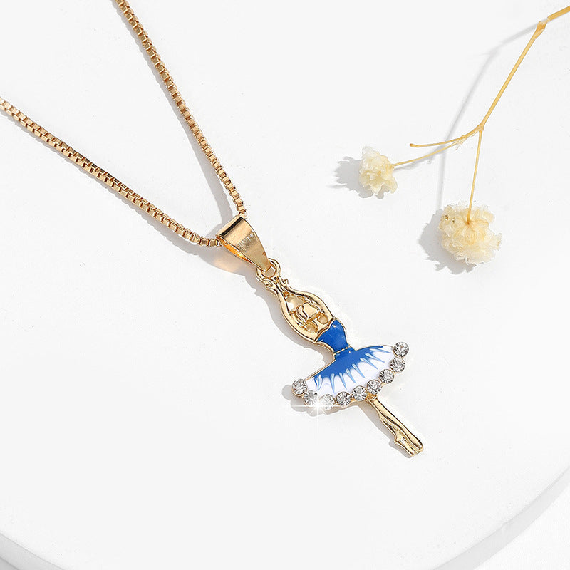 Comfortable Rhinestone Glass Pearl Ballet Cute Pendants