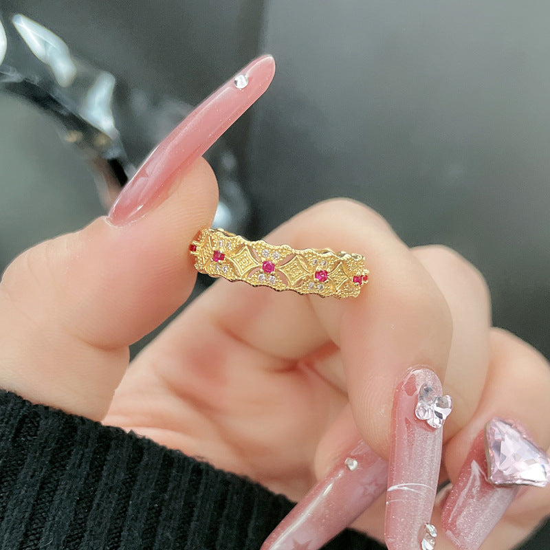 Opening Female Cold Style Metal Sweet Cool Rings