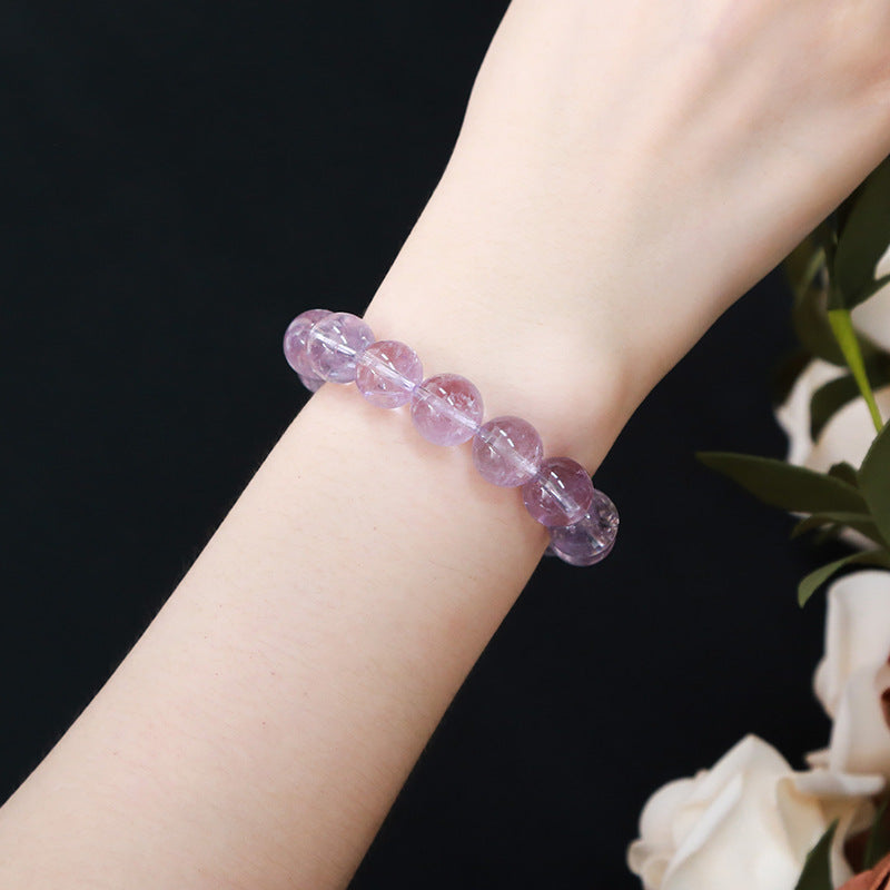 Natural Iced Lavender Amethyst Crystal Transparent Bracelets