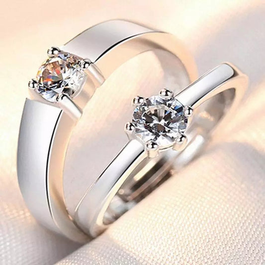 Women's & Men's Couple For Opening Artificial Diamond Ornament Rings