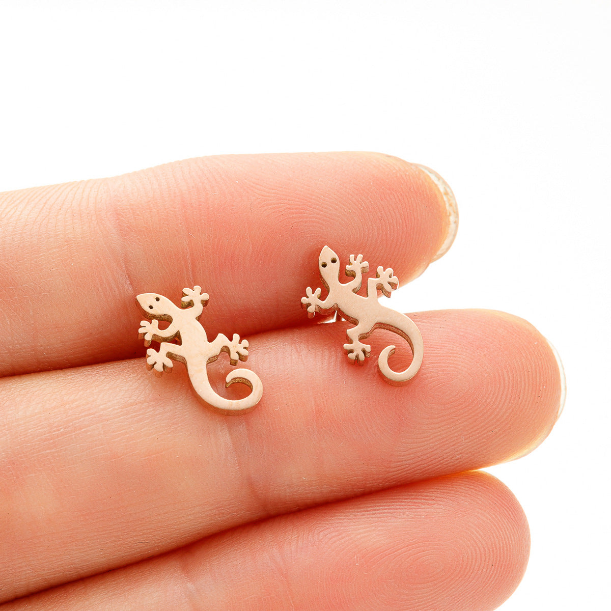 Punk Gecko Female Stainless Steel Temperament Personalized Minority Earrings