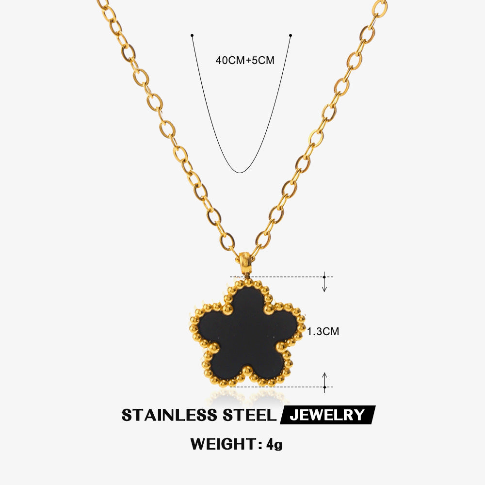 Steel Flower Ear Simple Popular Color Jewelry Set