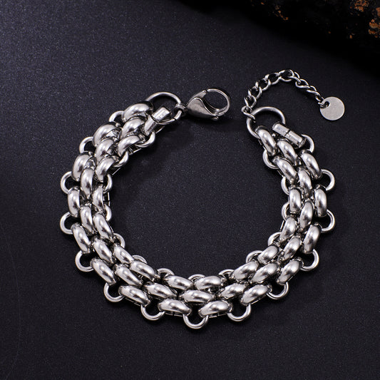 Women's & Men's Retro Stainless Steel Hip Hop Cuban Bracelet