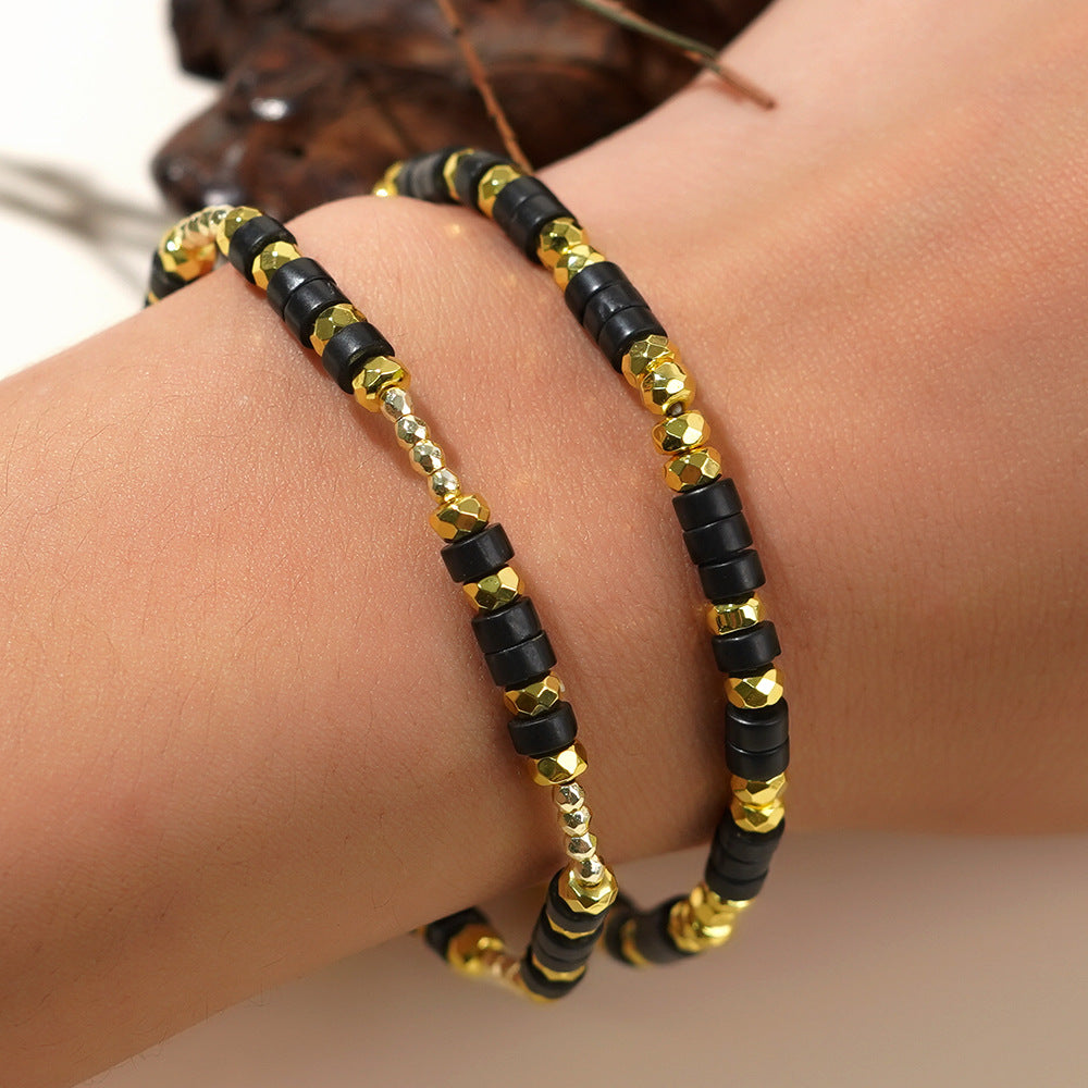 High-grade Iron Gall Stone Flat Beads Bracelets