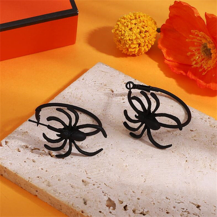 Ethnic Spider Ear Halloween Gothic Dark Earrings